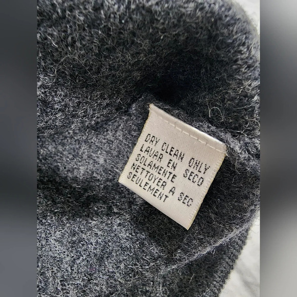 Vtg. Evan Picone 100% Wool neutral gray Fair Isle/Nordic print Knit jacket Sz M - Picture 8 of 10